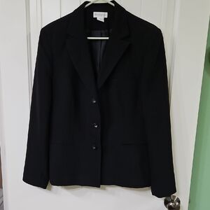 Worthington Women's Black Blazer With Subtle Gold Dots